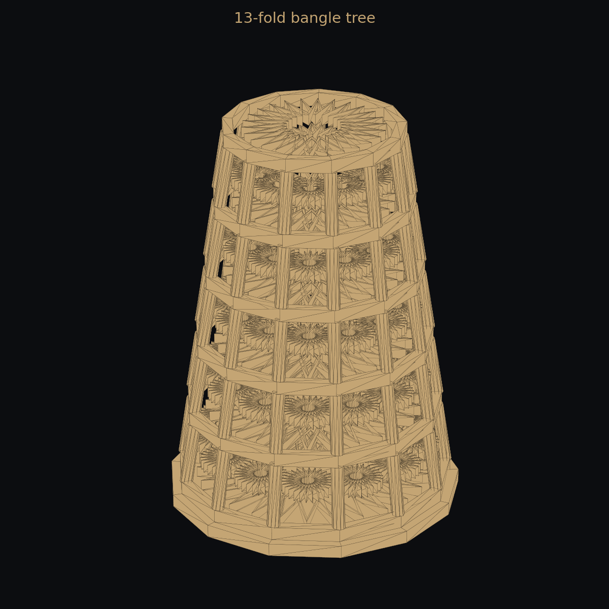 13-fold bangle / bracelet tree — 3D print (two-color)