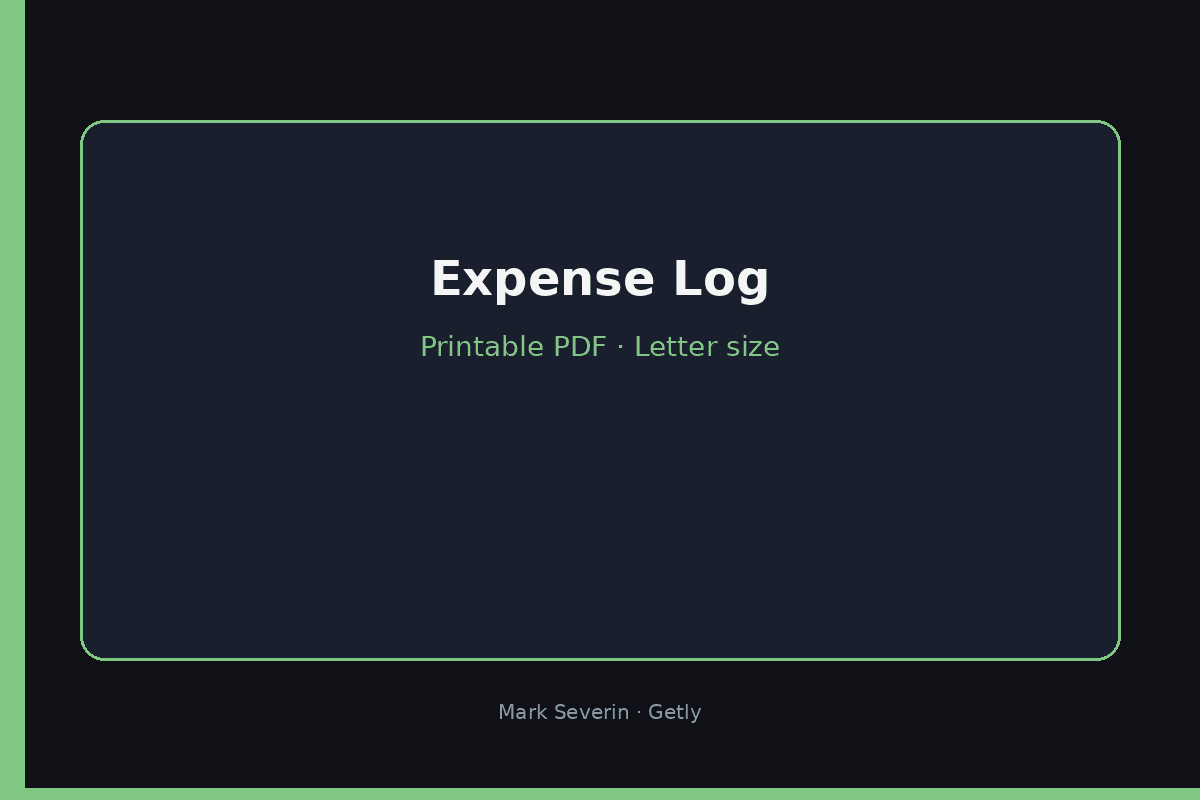 Expense Log — Printable PDF