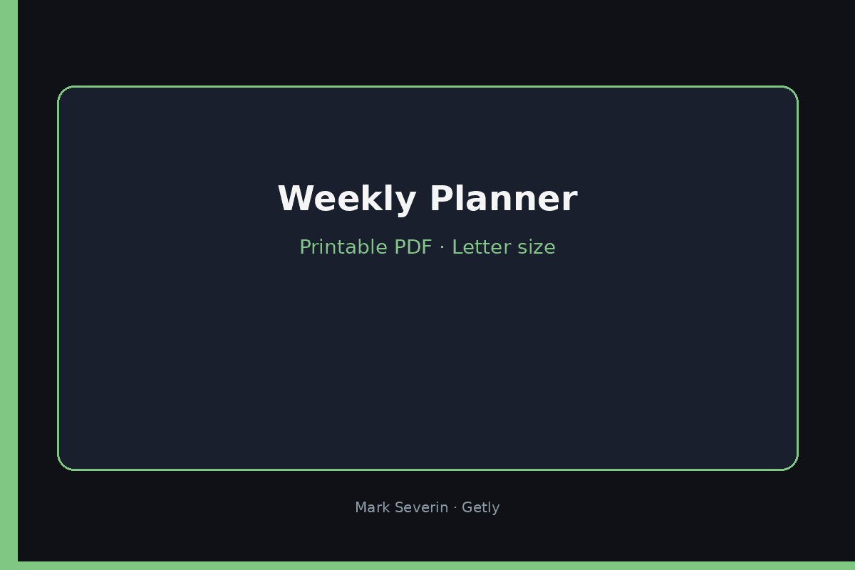 Weekly Planner — Printable PDF