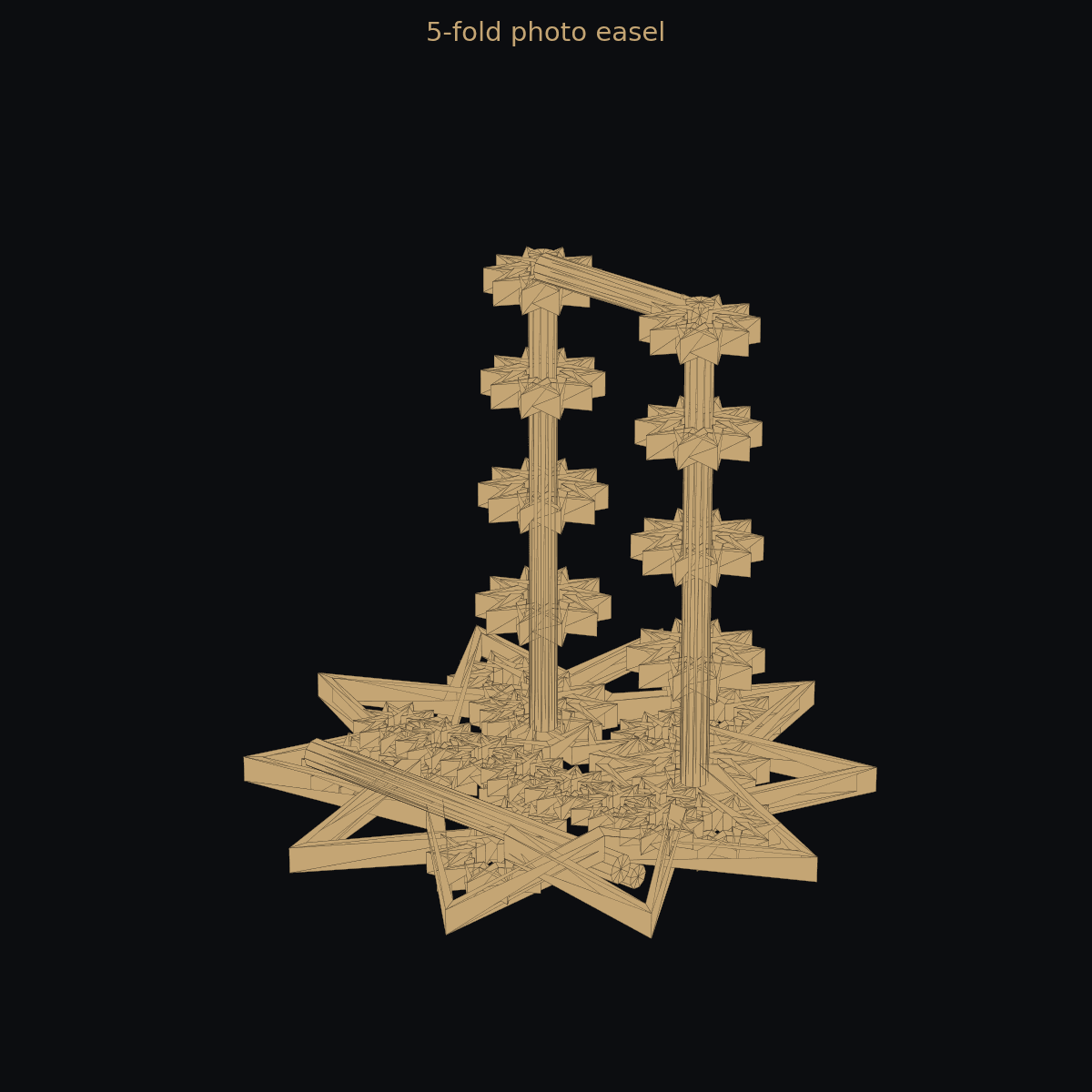 5-fold photo / dua-card easel — 3D print (two-color)