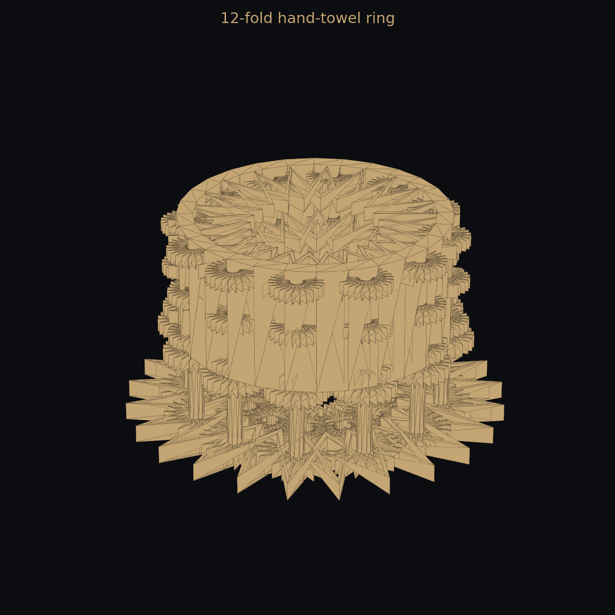12-fold hand-towel ring — 3D print (two-color)