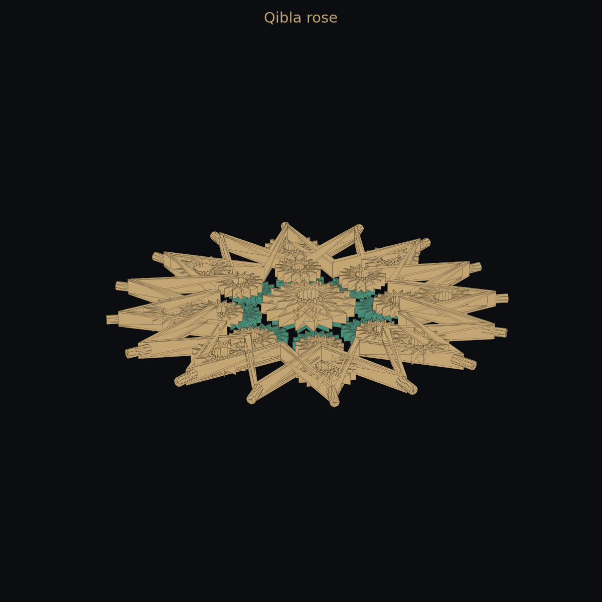 Qibla rose — 3D direction plate (two-color)