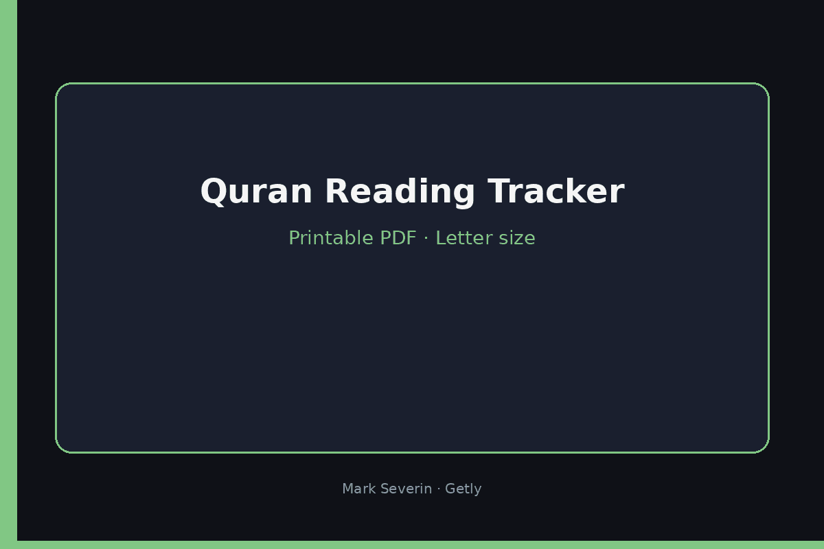 Quran Reading Tracker — Printable PDF