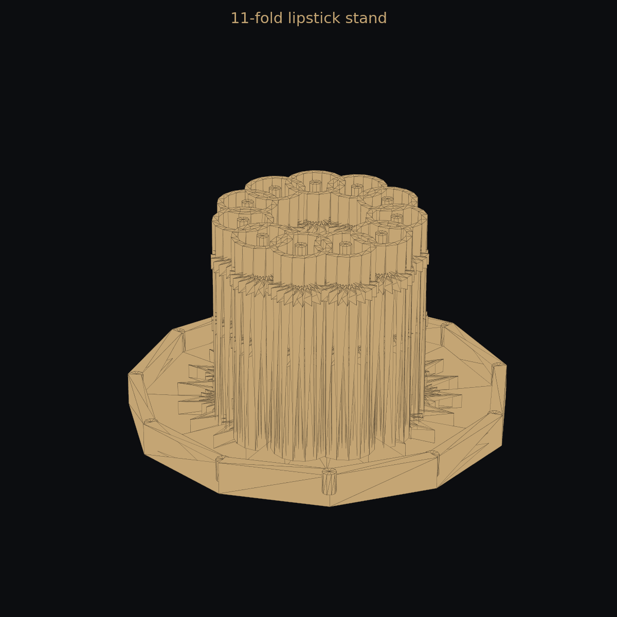 11-fold lipstick / gloss stand — 3D print (two-color)