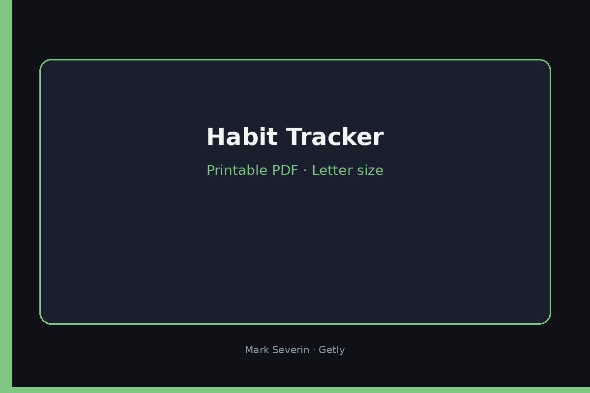 Habit Tracker — 30-Day Printable PDF