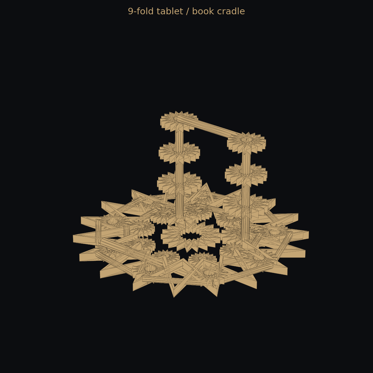 9-fold tablet / book cradle — 3D print (two-color)