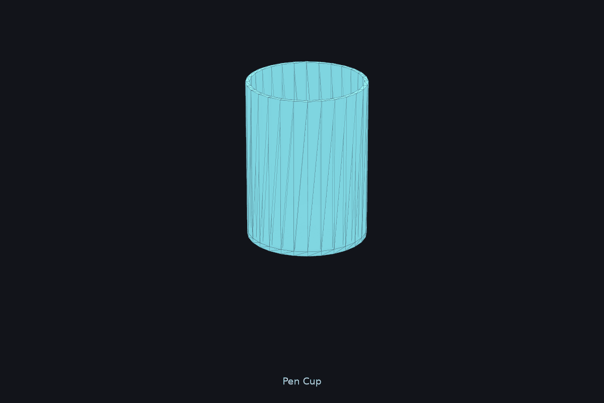 Pen Cup — Desk Pencil Holder (STL)