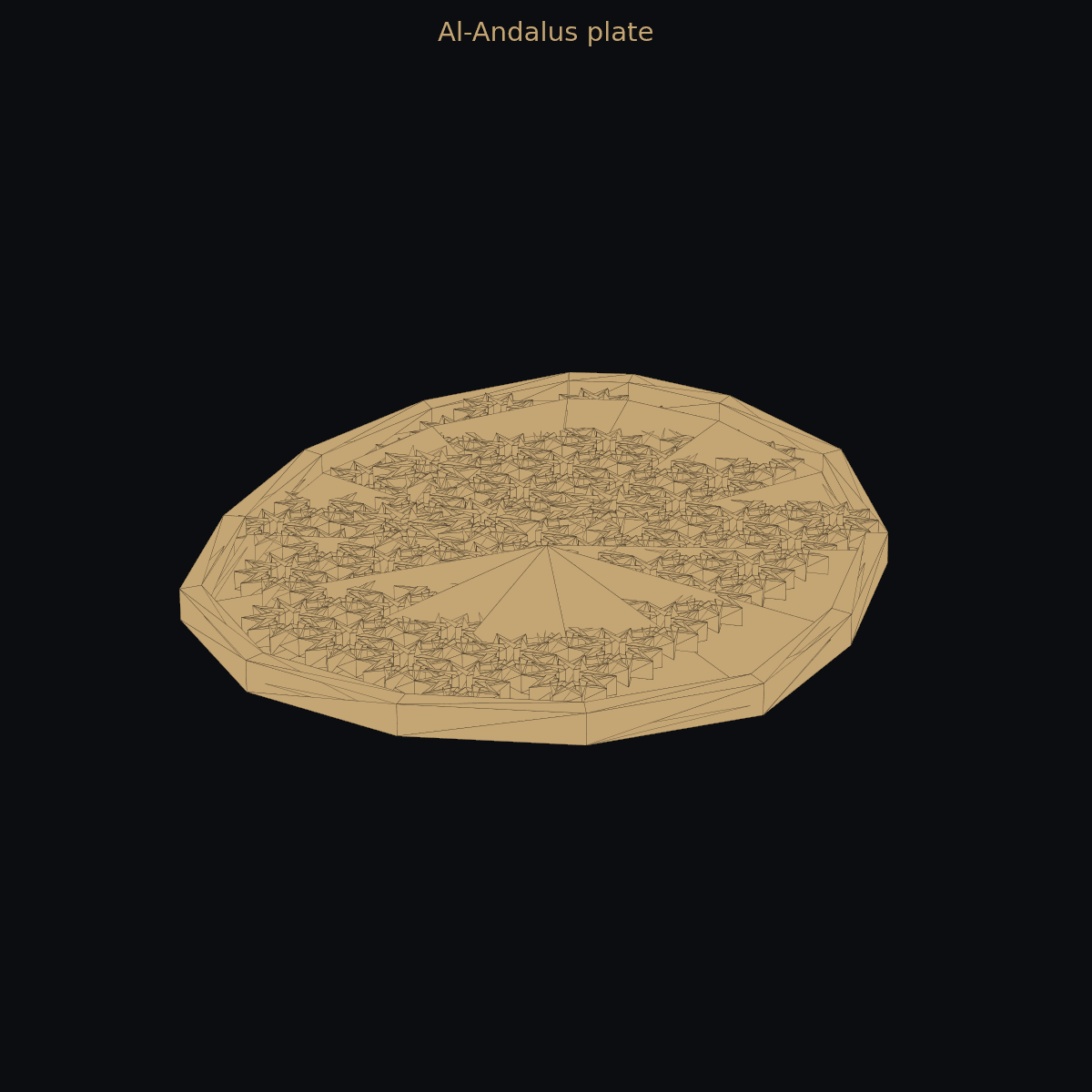 Плита Аль-Андалус — 3D-схема Иберии (двухцветная)