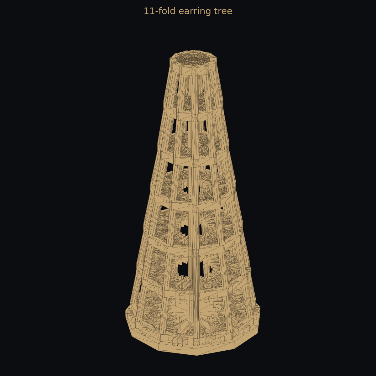 11-fold earring tree — 3D print (two-color)