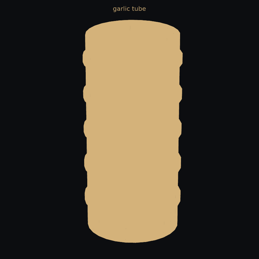 Garlic roll tube — 3D print (two-color)