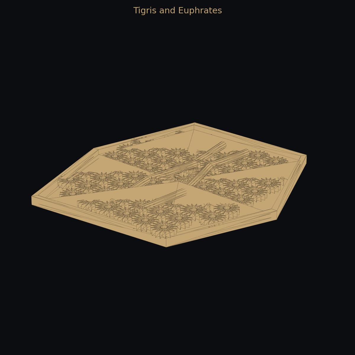 Two rivers — Tigris and Euphrates schematic (two-color)