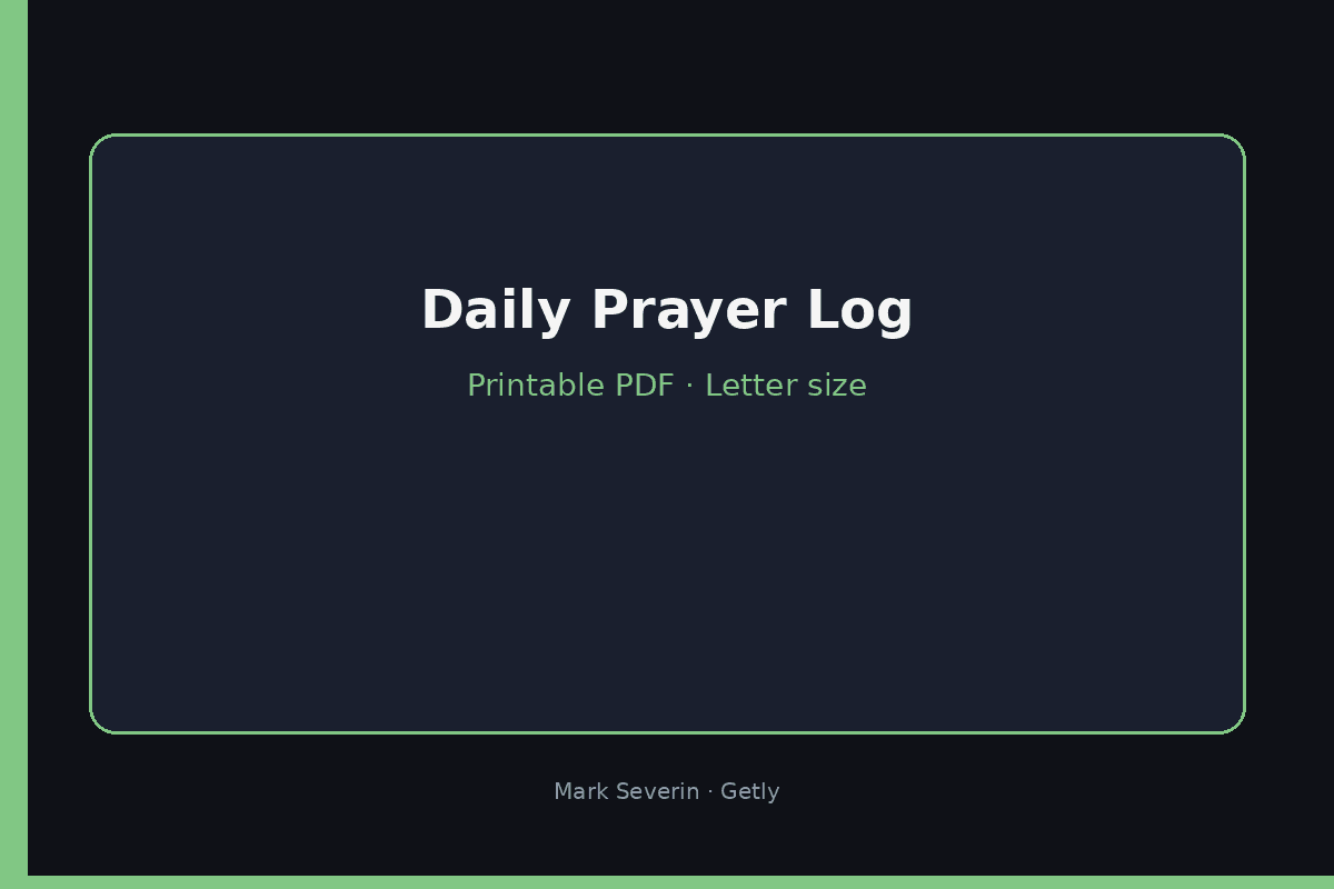 Daily Prayer Log — Printable PDF