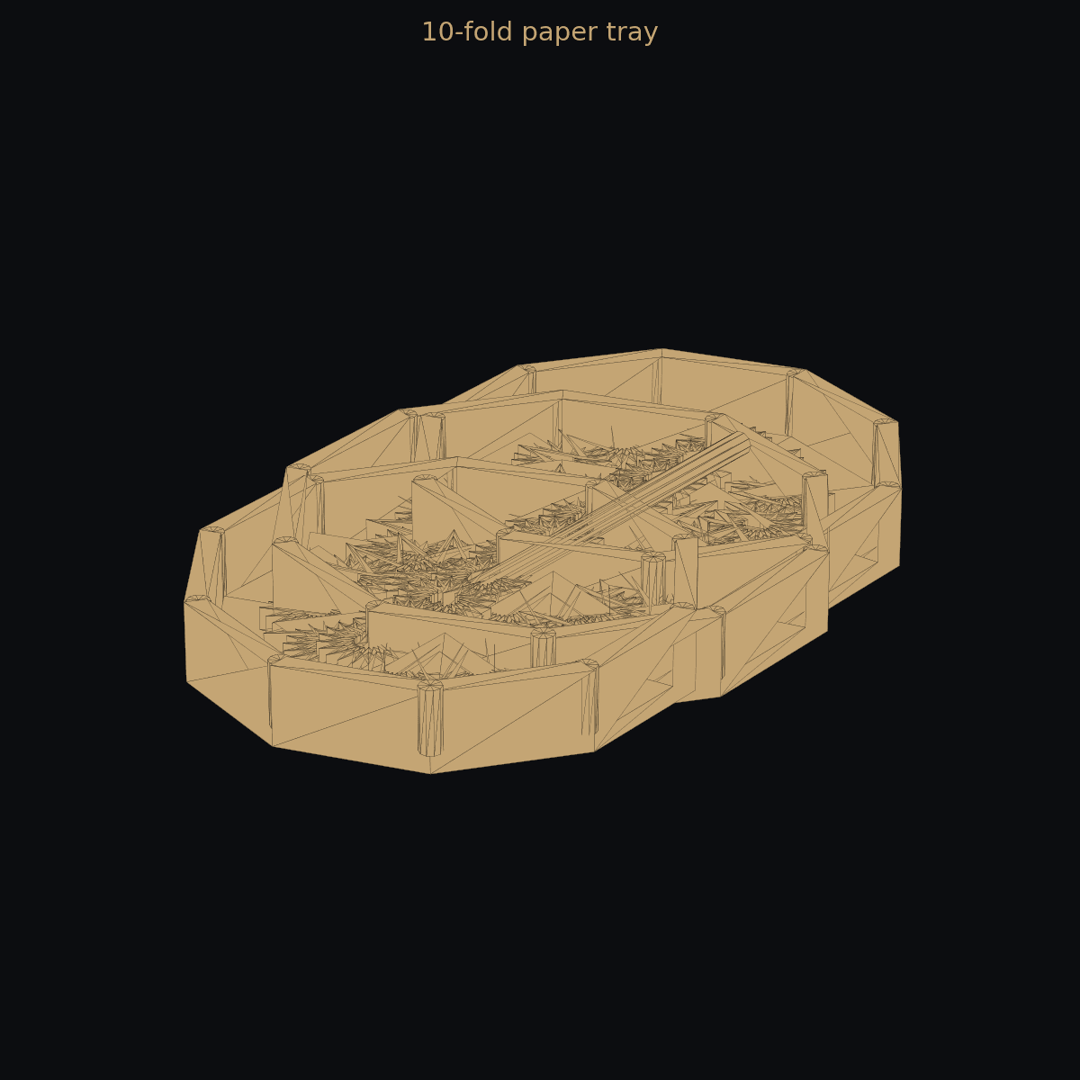10-fold paper / envelope tray — 3D print (two-color)