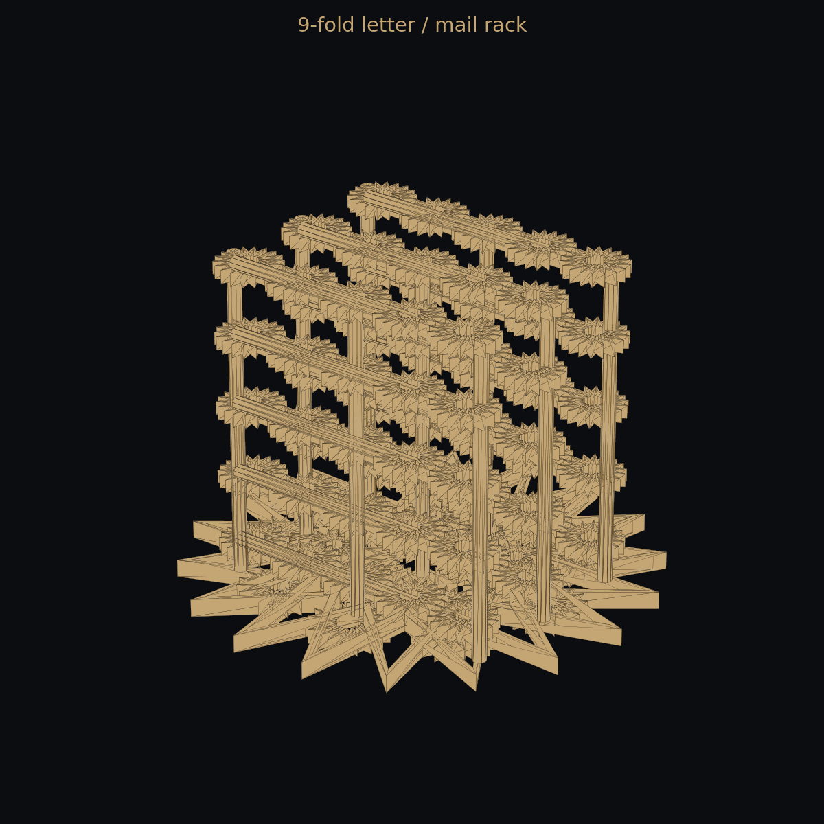 9-fold letter / mail rack — 3D print (two-color)