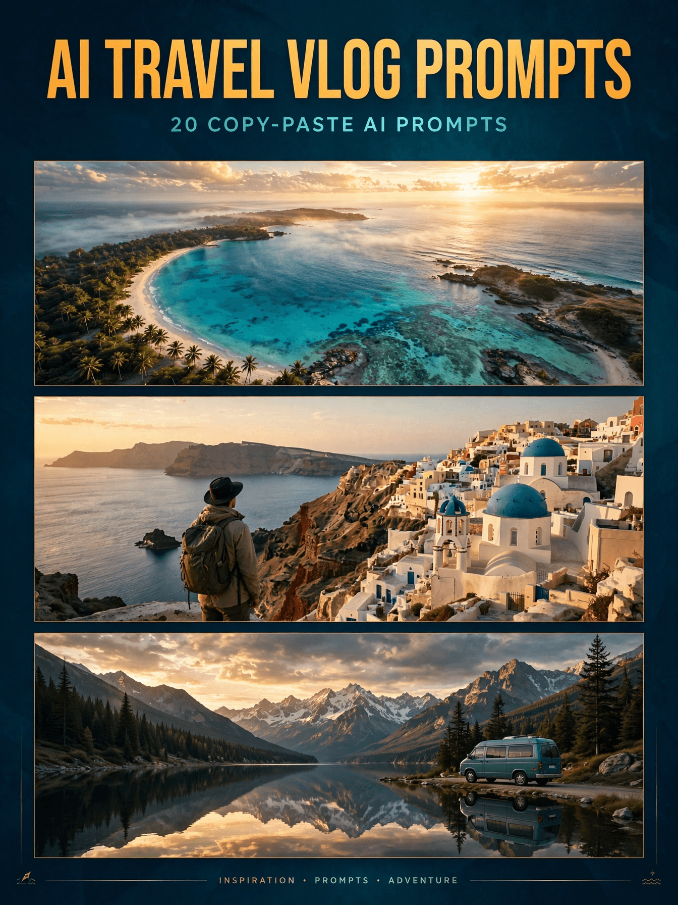 AI Travel Vlog Prompts: 20 Copy-Paste 10-Second Prompts for Destination B-Roll,