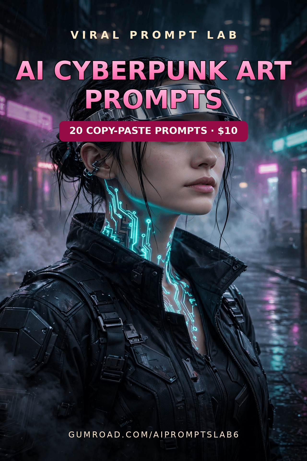 AI Cyberpunk Art Prompts: 20 Copy-Paste Image Prompts for Neon Streets, Androids