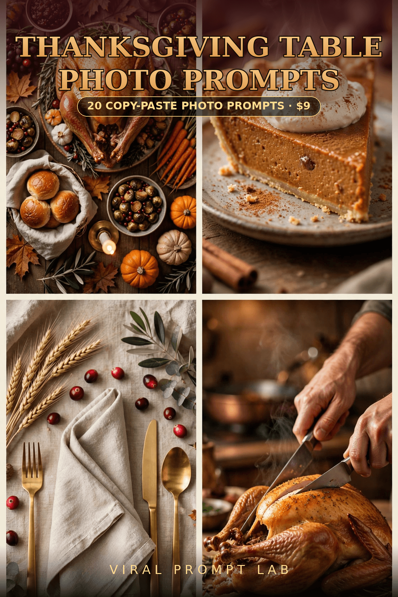 Thanksgiving Table Photo Prompts: 20 Copy-Paste AI Prompts for Holiday Tablescap