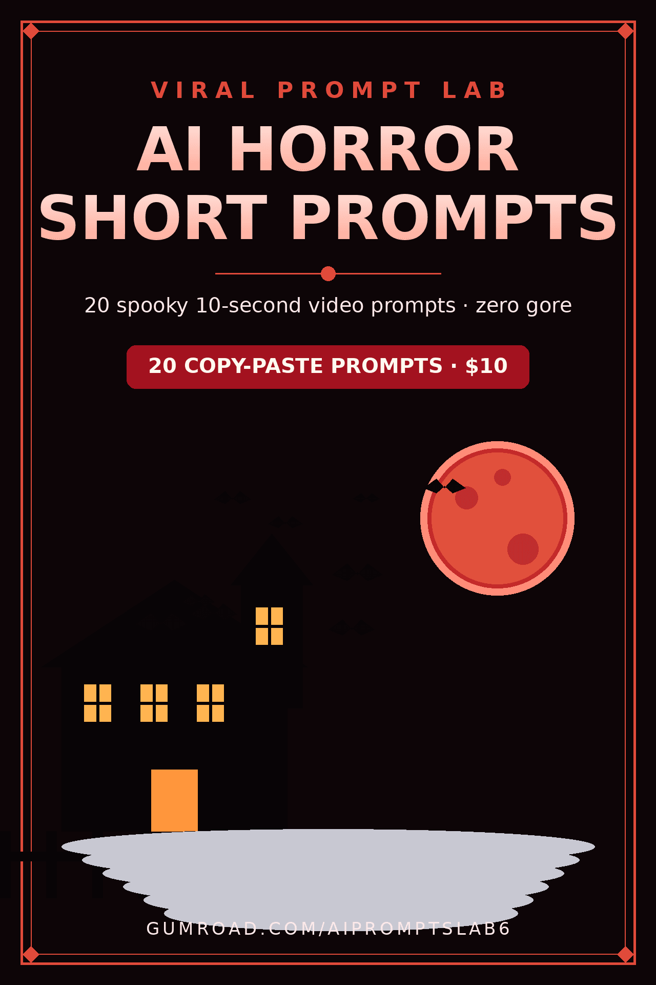 AI Horror Short Prompts: 20 Copy-Paste 10-Second Spooky Video Prompts (Veo 3, Ru