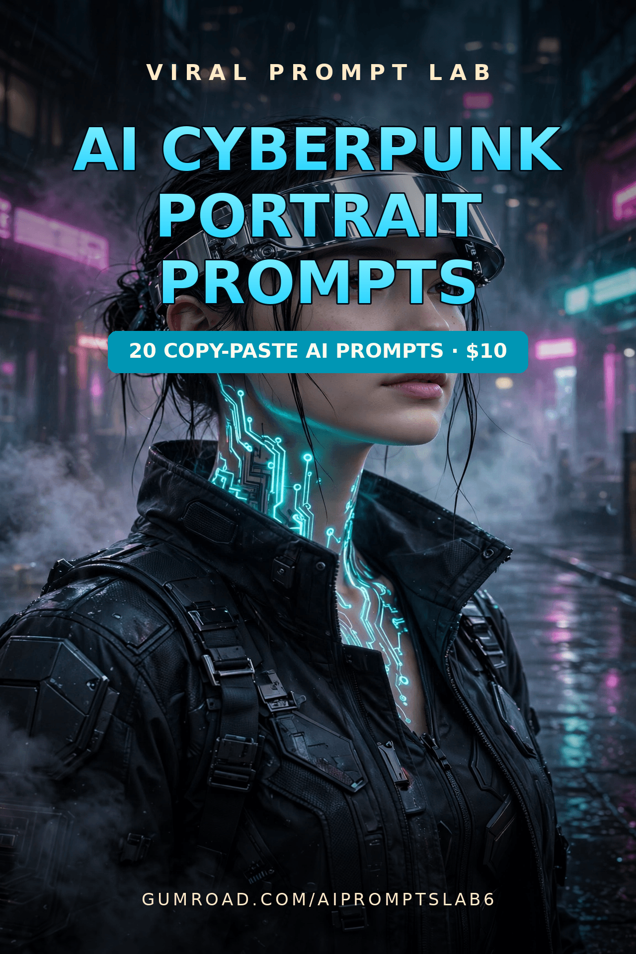 AI Cyberpunk Portrait Prompts: 20 Copy-Paste Prompts for Cinematic Neon Characte