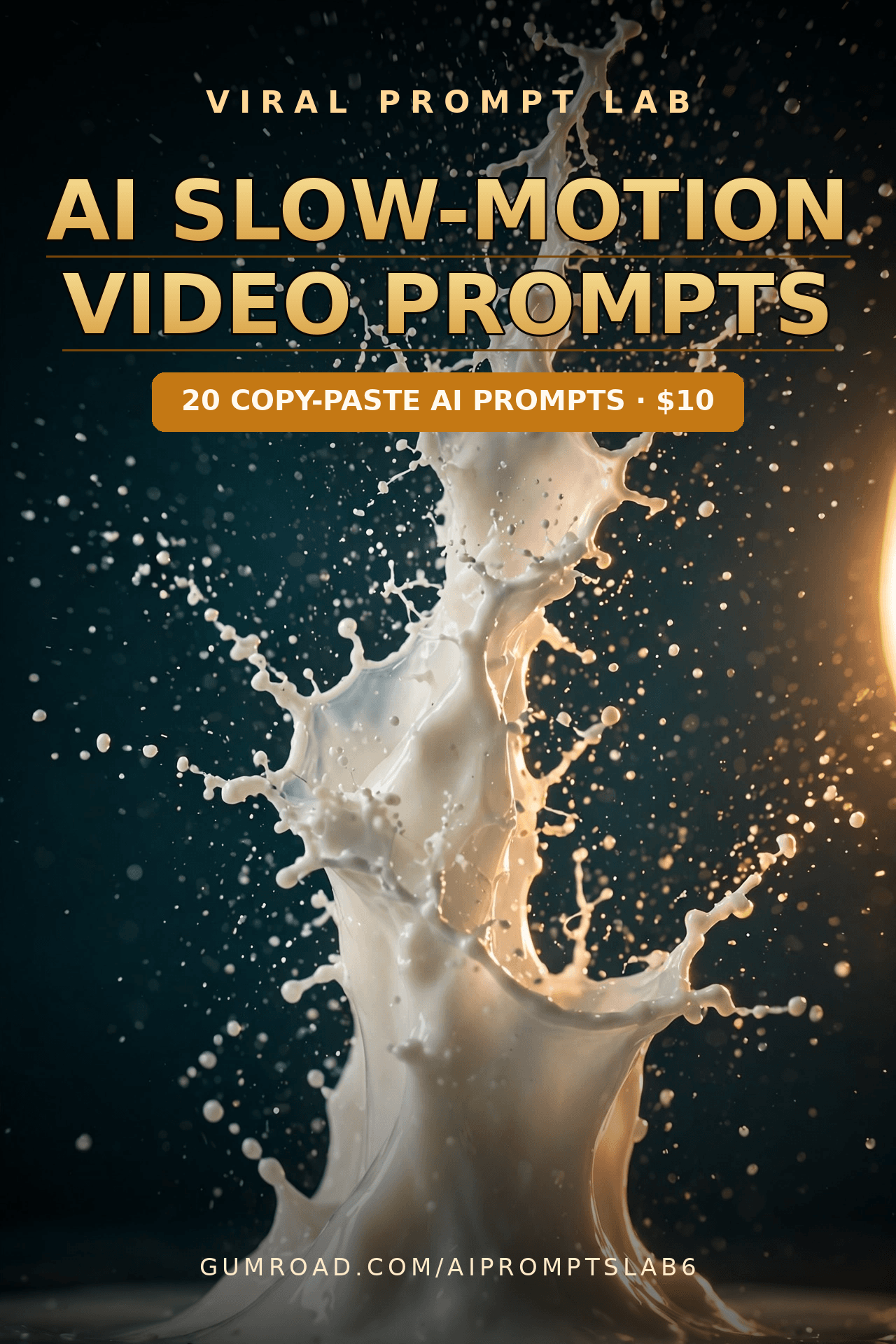 AI Slow-Motion Video Prompts: 20 Copy-Paste Prompts for Frozen Splashes, Shatter