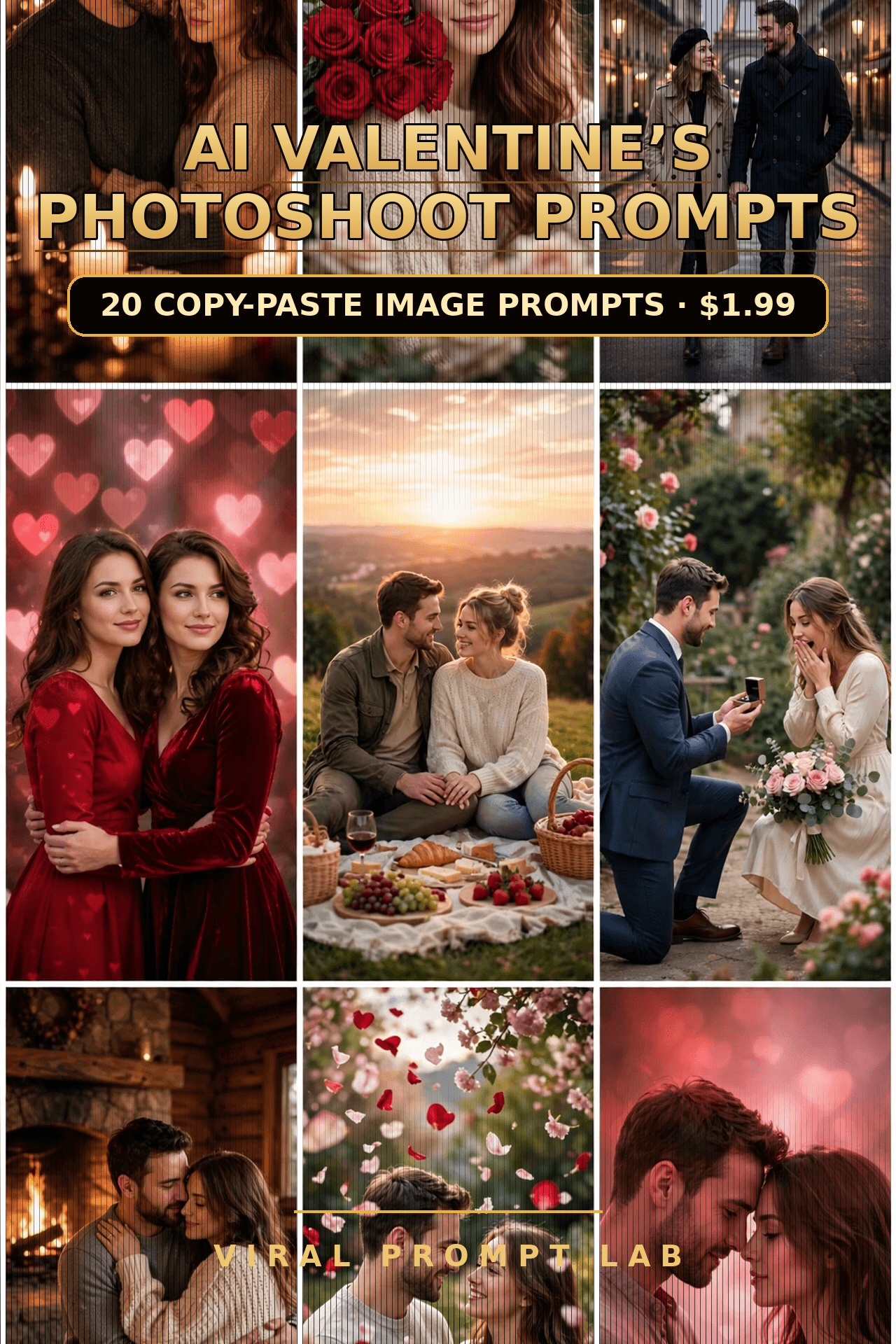 The AI Valentine's Photoshoot Prompt Pack: 20 Copy-Paste Romantic Portrait Promp