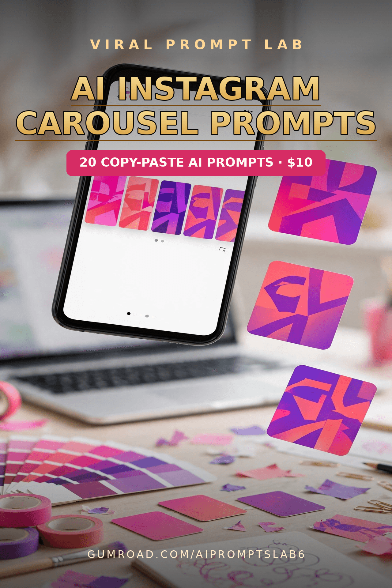 AI Instagram Carousel Prompts: 20 Copy-Paste Image Prompts for Swipe-Stopping Ca