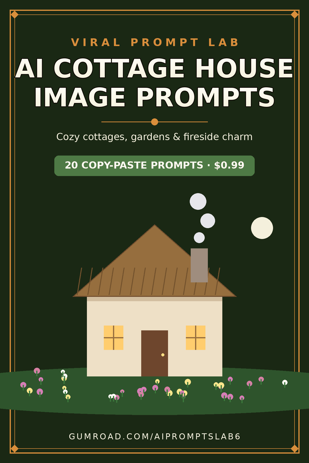 AI Cottage House Image Prompts: 20 Copy-Paste Prompts for Cozy Cottages, Cabins