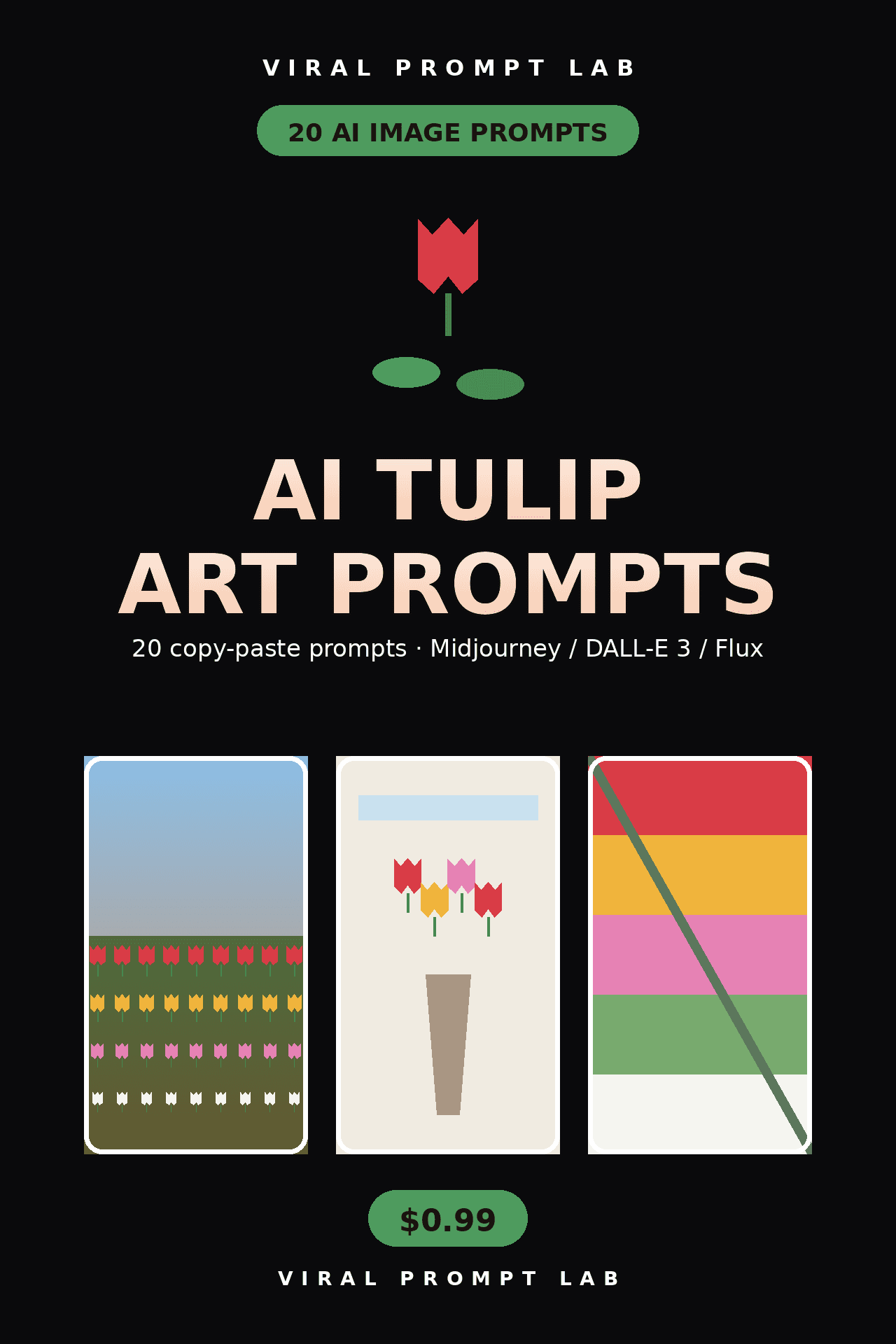 AI Tulip Art Prompts: 20 Copy-Paste Image Prompts for Dutch Fields, Parrot Tulip