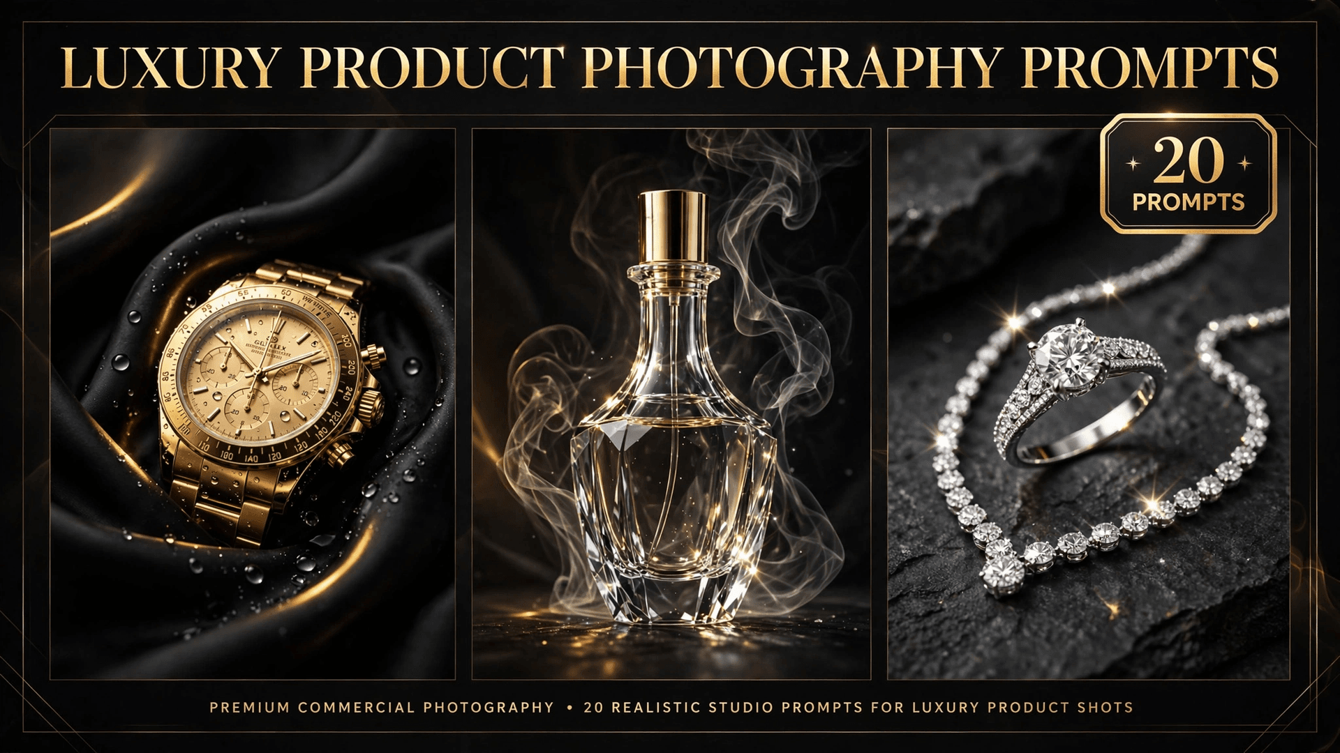 Luxury Product Photography Prompts: 20 Copy-Paste Prompts for Watches, Jewelry &