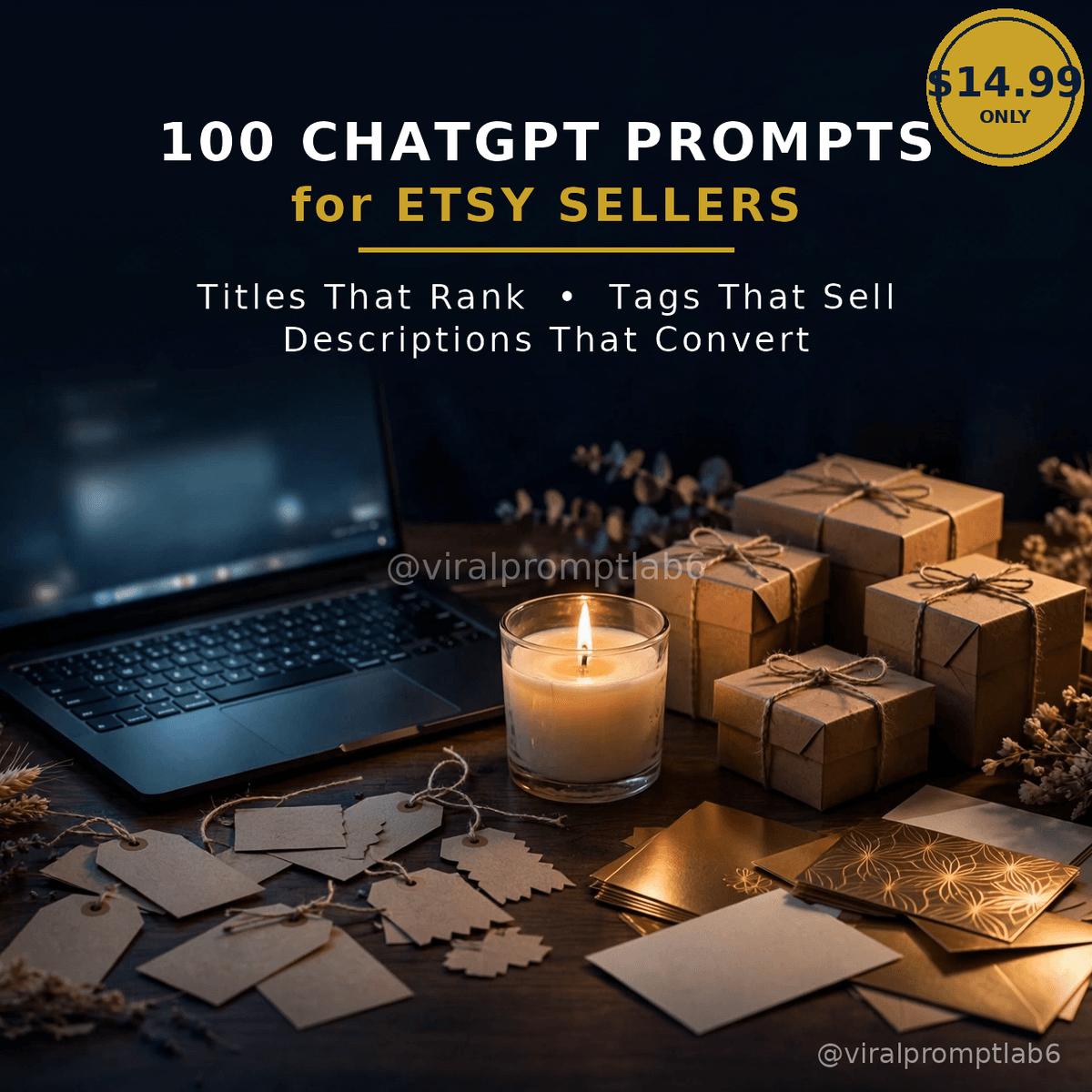 100 ChatGPT Prompts for Etsy Sellers — Titles That Rank, Tags That Sell & Descri
