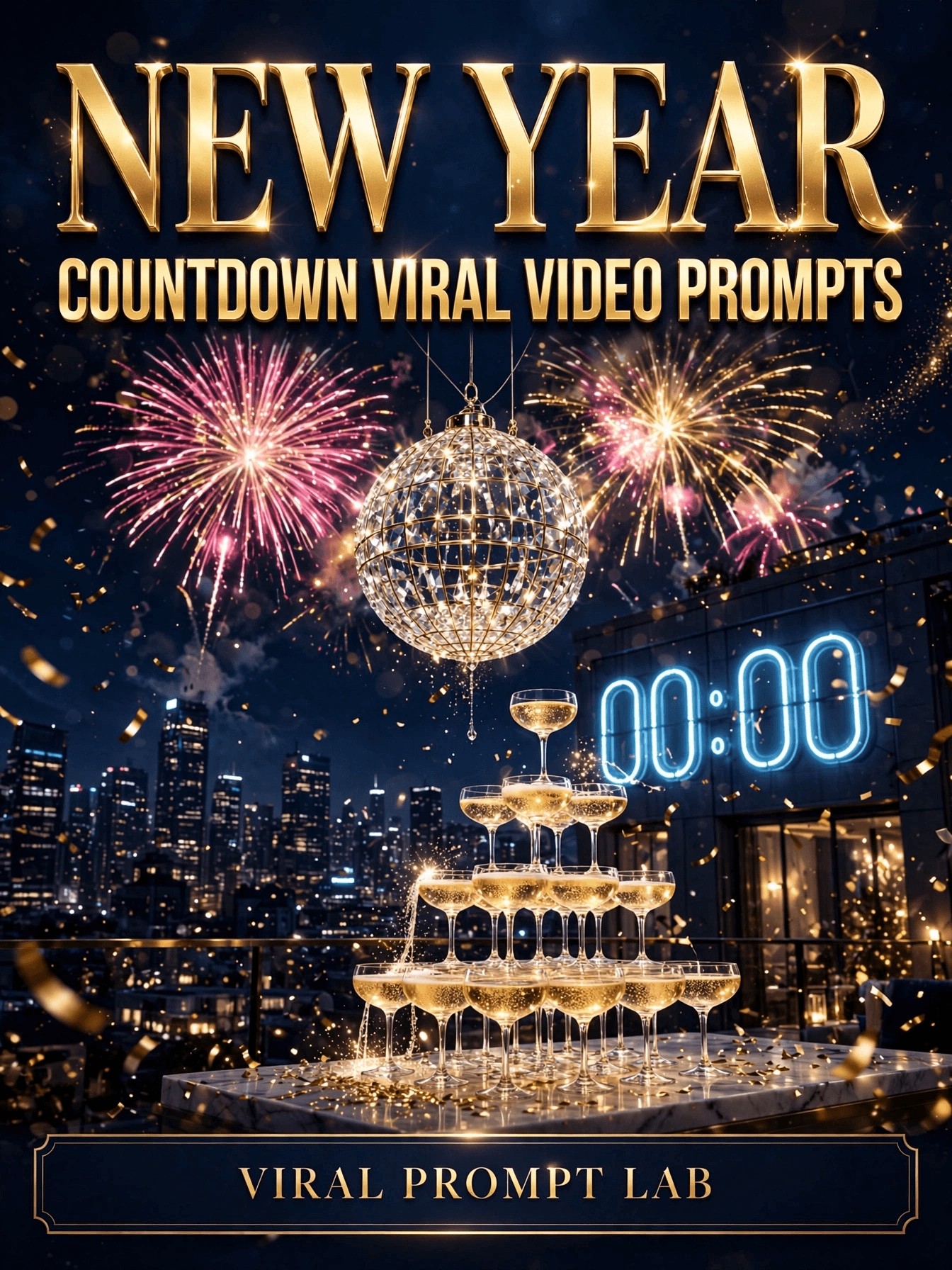 New Year Countdown Video Prompts: 20 Copy-Paste 10-Second AI Prompts for Dec 31