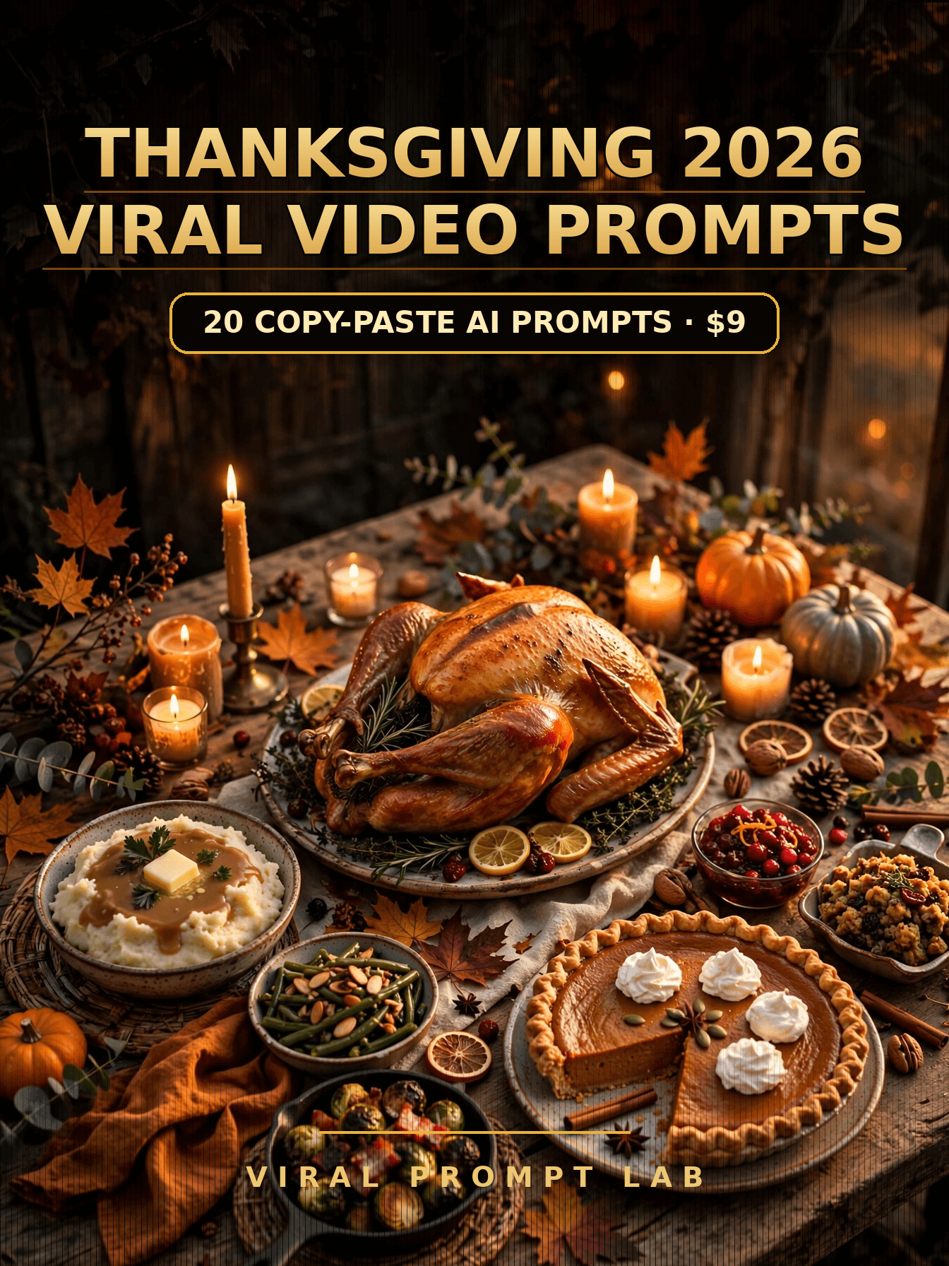 Thanksgiving 2026 Video Prompts: 20 Copy-Paste AI Video Prompts for Cozy Table,