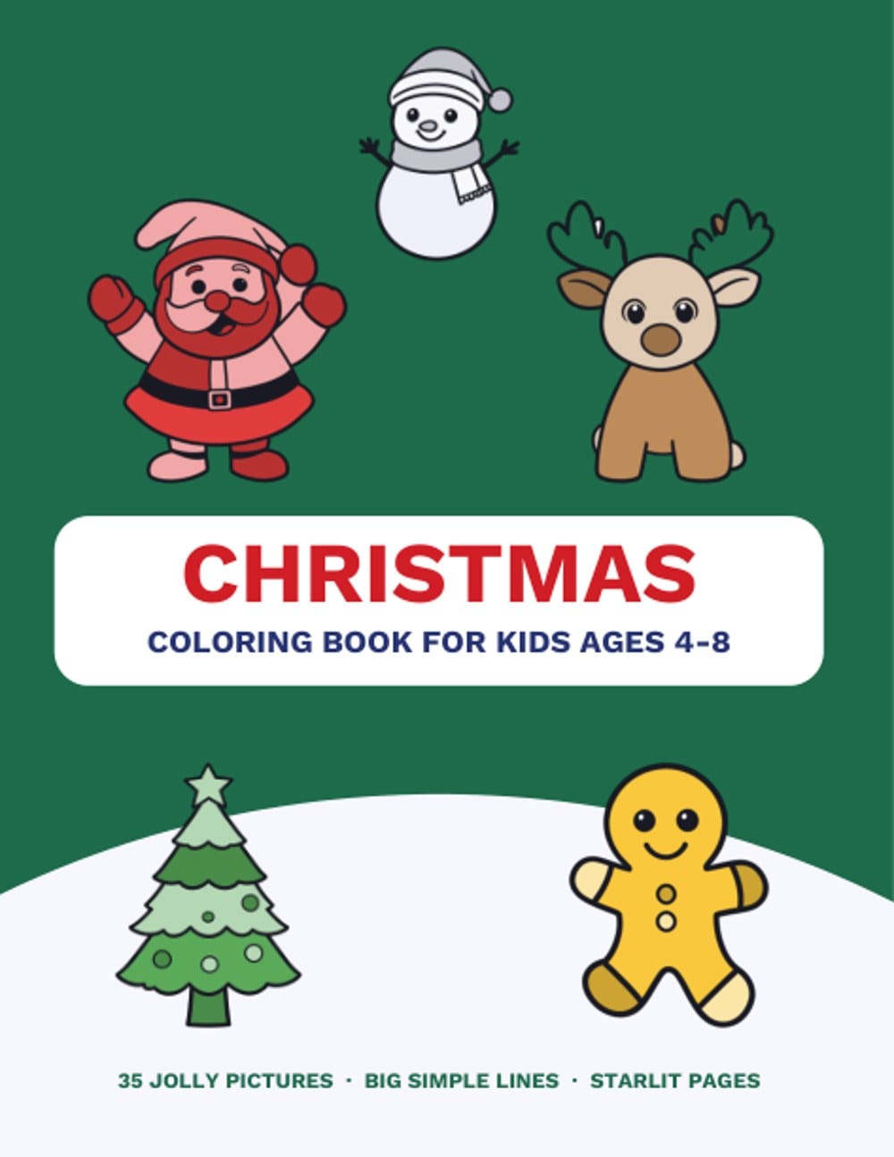 Christmas Coloring Pages for Kids 4-8, 35 Printable Pages, PDF Instant Download