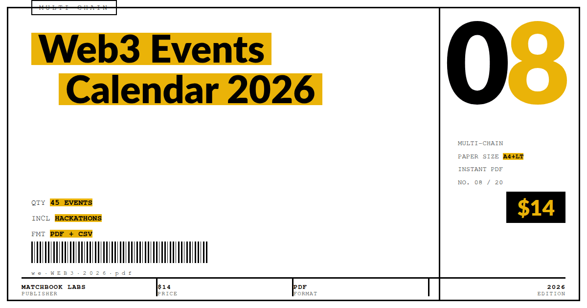 Web3 Events & Hackathons Calendar 2026 — 45 Upcoming Events (Multi-Chain)