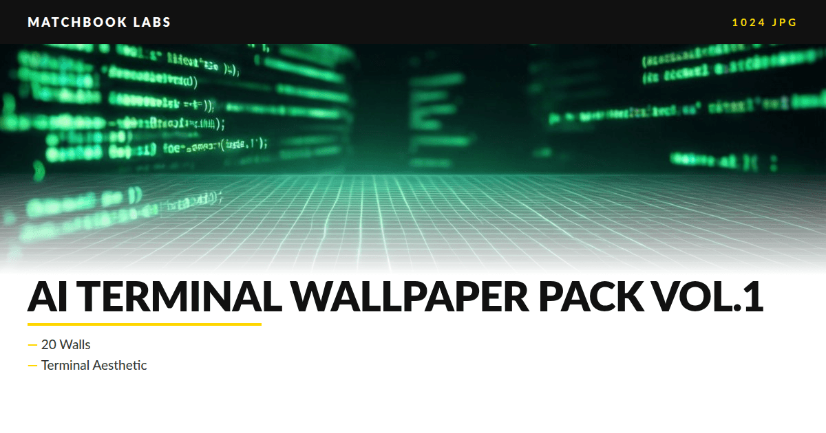AI Terminal Wallpaper Pack Vol.1 — 20 Dark Terminal & Cyber Wallpapers (1024x1024 JPG)