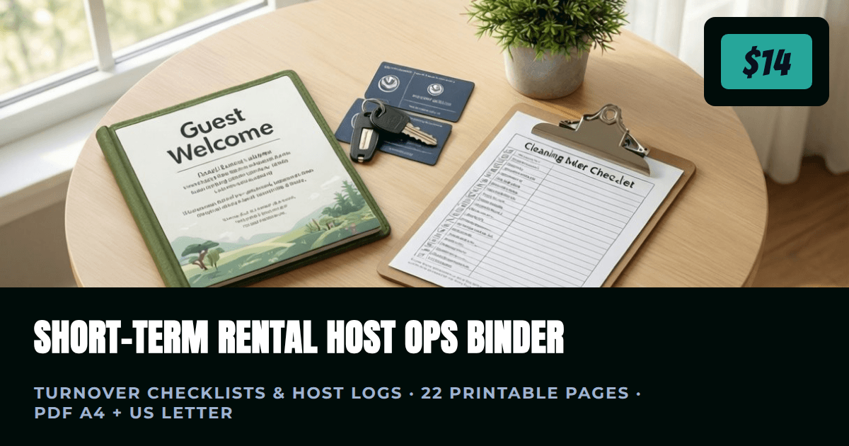 Short-Term Rental Host Ops Binder