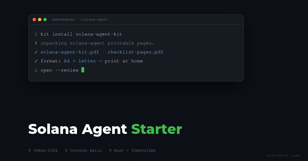 Solana Agent Starter — Token-2022 Invoice Rails Starter Kit