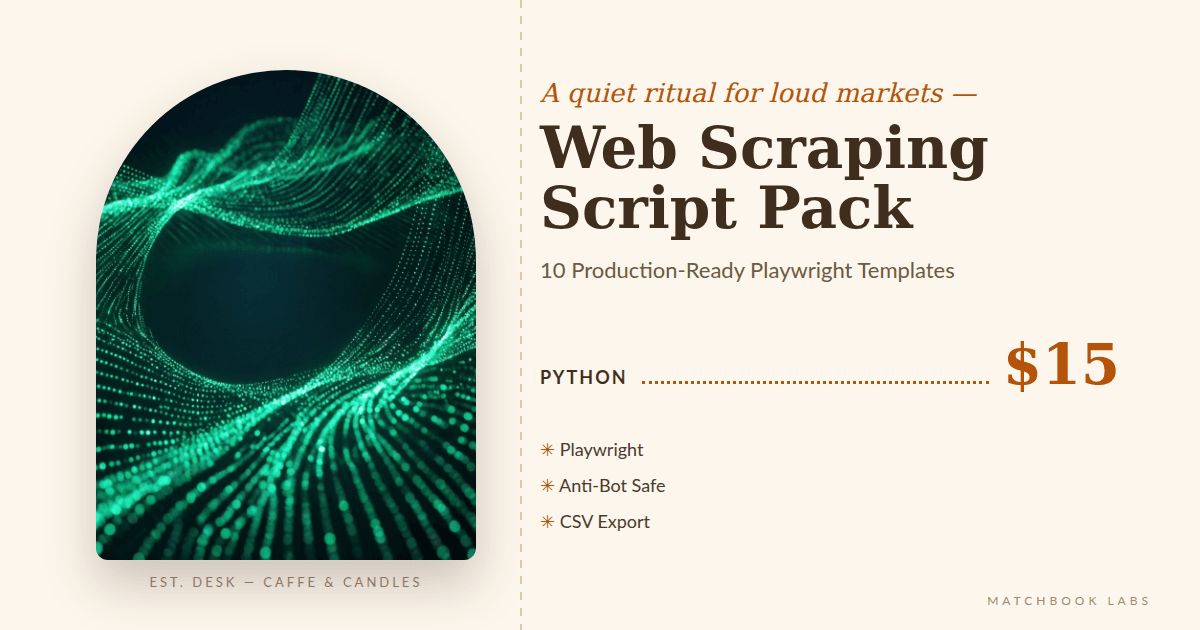 Web Scraping Script Pack — 10 Production-Ready Playwright Templates