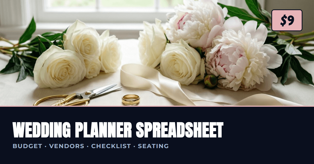 Wedding Planner Spreadsheet