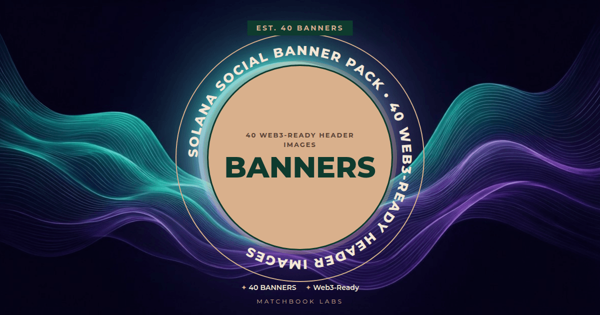 Solana Social Banner Pack — 40 Web3-ready Header Images