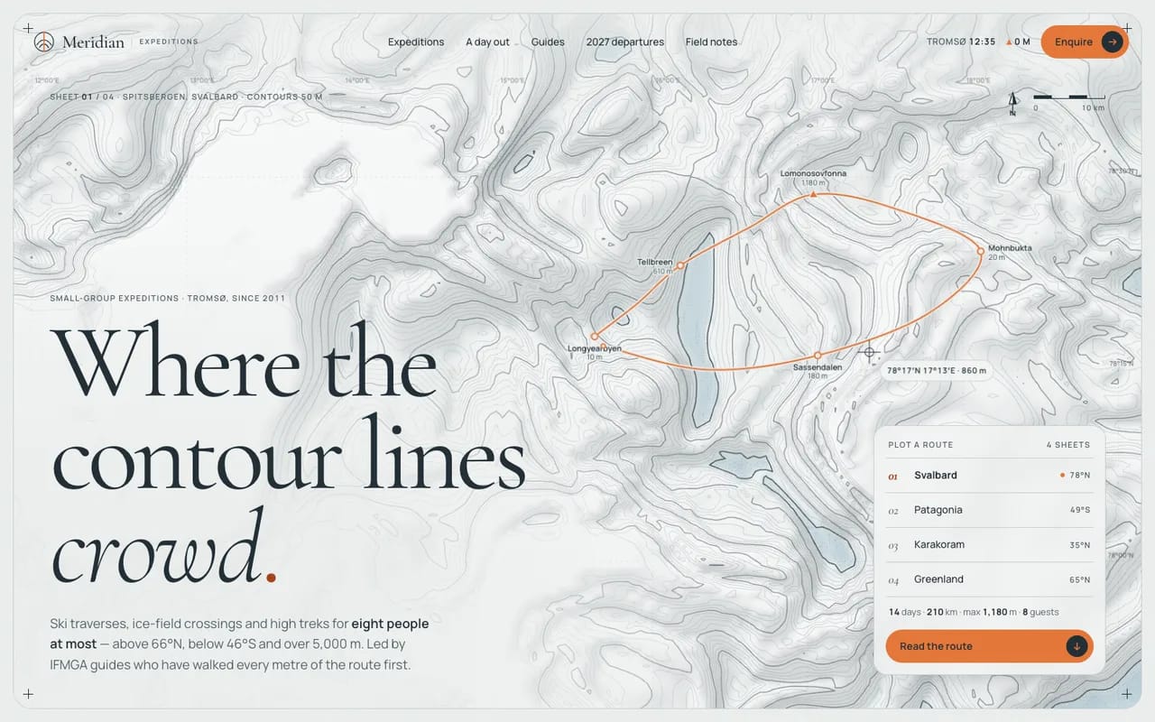 Meridian Expeditions React template — cover