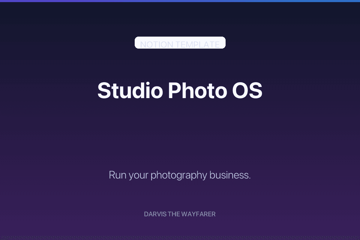 Studio Photo OS — Notion Template (FR)