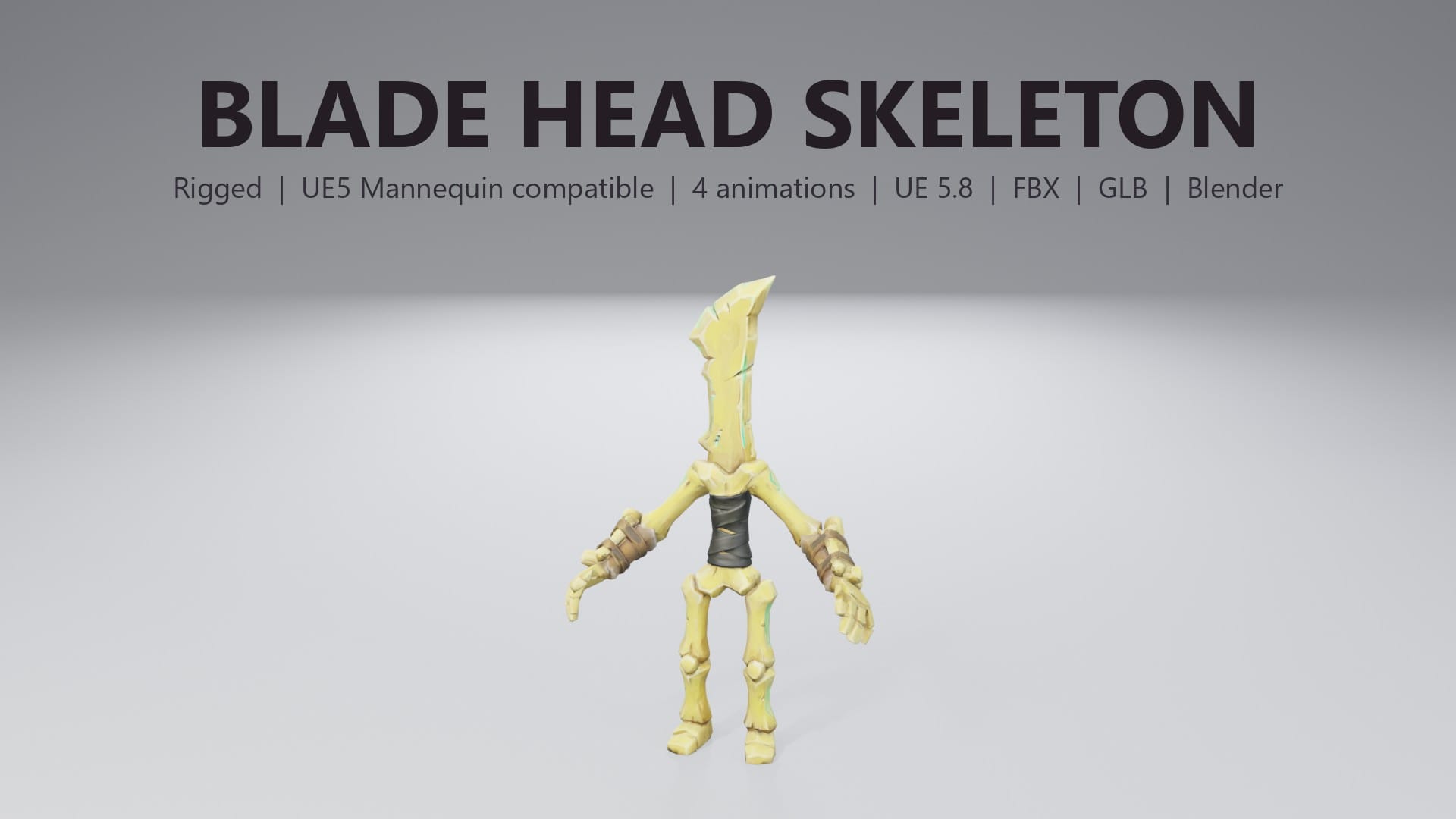 Stylized Blade Head Skeleton - thumbnail