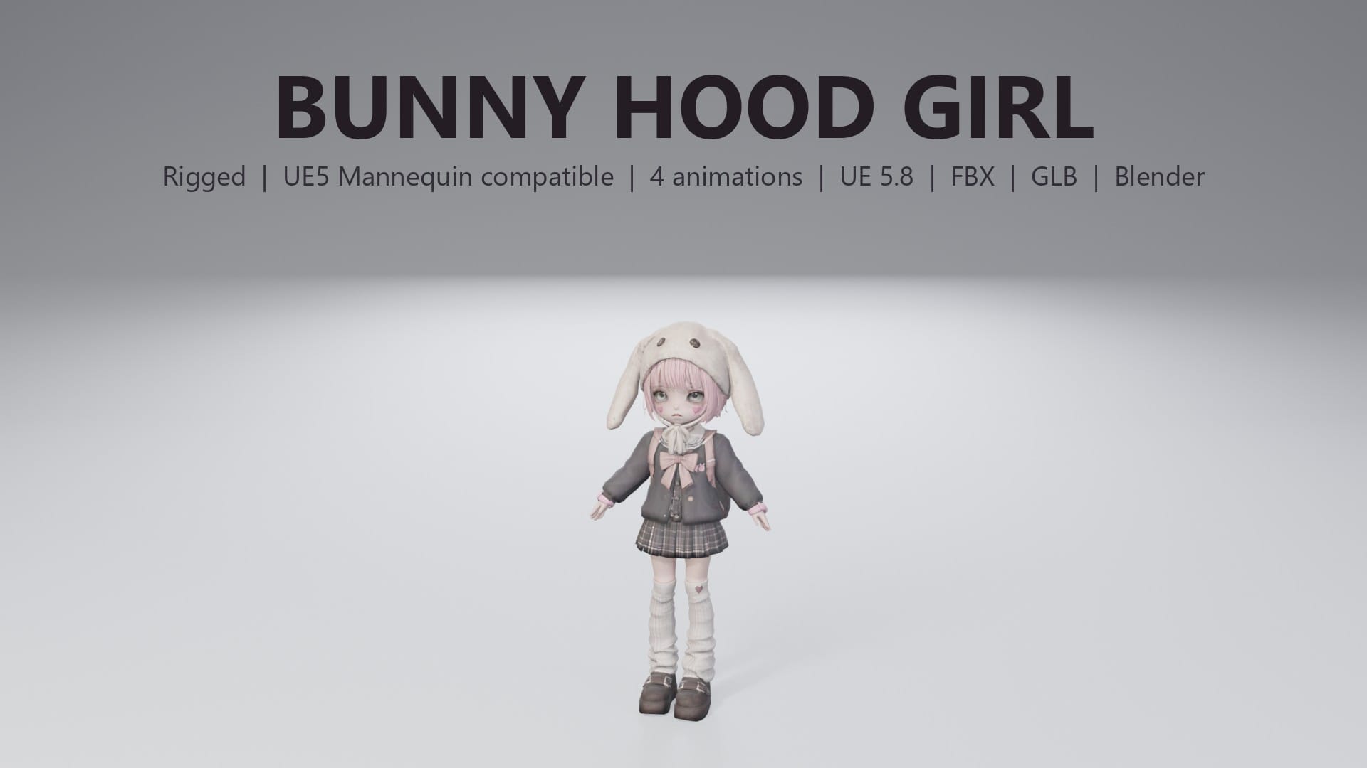 Stylized Bunny Hood Girl - thumbnail