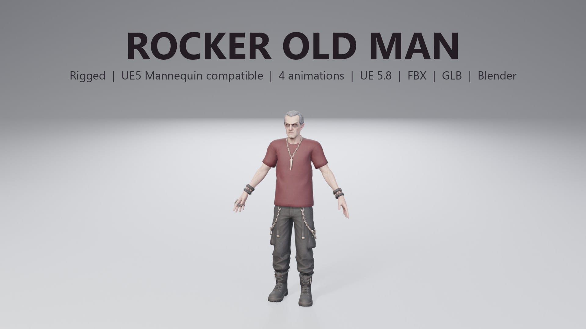 Stylized Rocker Old Man - thumbnail