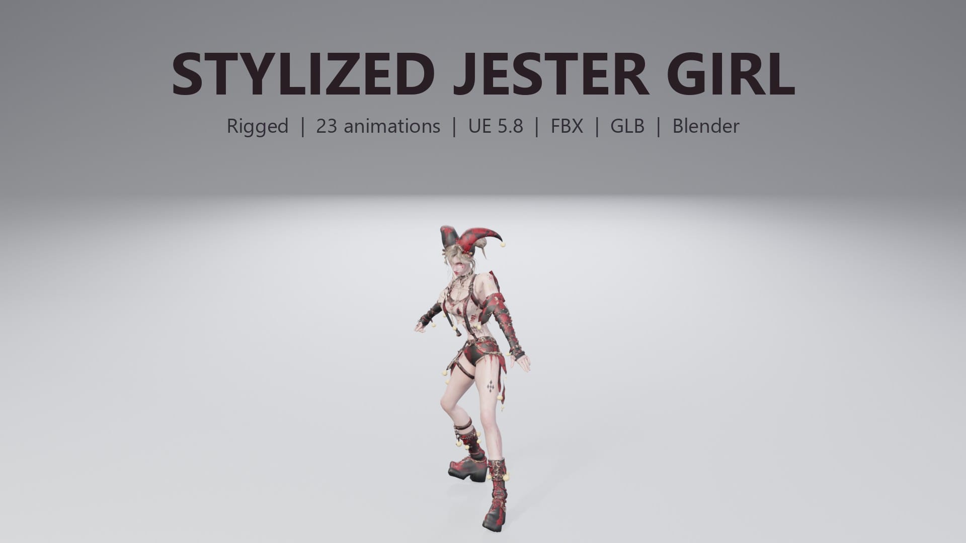 Stylized Jester Girl - thumbnail