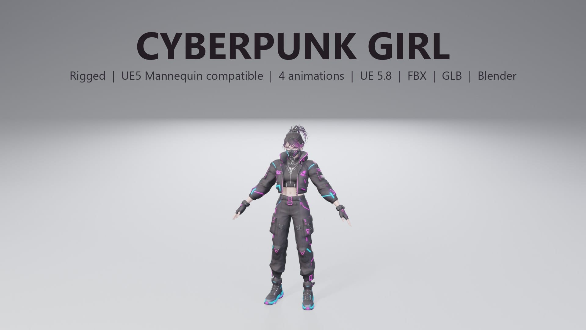 Stylized Cyberpunk Girl - thumbnail