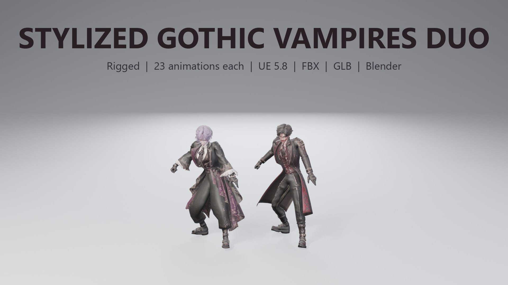 Stylized Gothic Vampires Duo - thumbnail