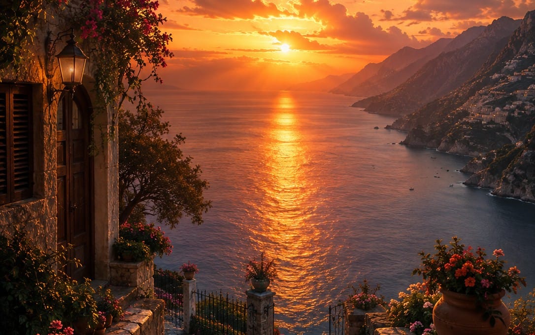 Golden Sunset by the Sea