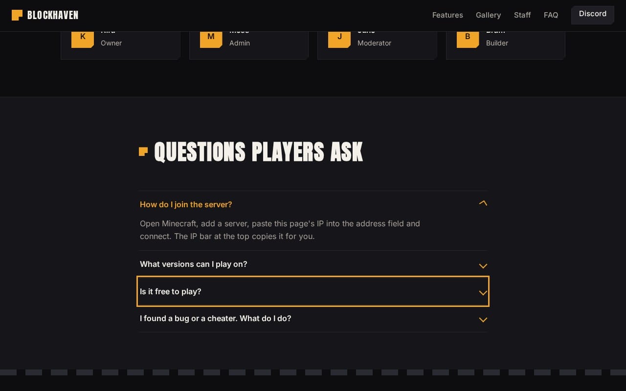 OBSIDIAN | Minecraft Server Website Template